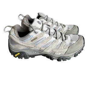 Merrell Moab 2 Waterproof Gray and Blue Hiking Outdoor Shoes Women's Size 9